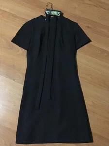 Vintage Fortrel Kleid, schwarz Polyester, 35” lang - 14” breit, Cocktailkleid, neu - Bild 1 von 8