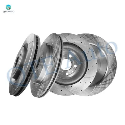 Rotores de freno ranurados perforados 4 piezas delanteros 352 mm-traseros 345 mm para Ford Flex 2013-2019 Foto 1 de 4