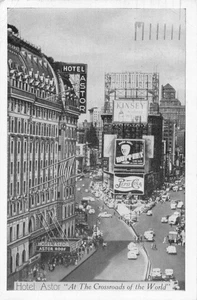 Times Square New York City - Astor Hotel - Pepsi-Cola Advertising 1940s Postcard - Picture 1 of 2