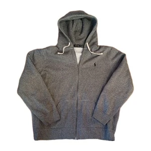 Polo Ralph Lauren Full Zip Fleece Hoodie Men's Sz 2XL Loungewear Jacket Gray - Picture 1 of 14