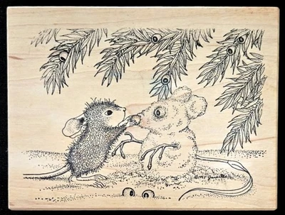 Stampa Rosa Rubber Stamp House Mouse Snowmouse Christmas Holidays - Image 1 of 2