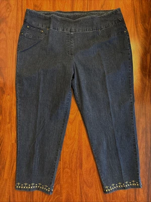 Ruby Rd. Blue Denim Crop Capri Pull On Stretch Pants - Women's Size 22W - Image 1 of 4