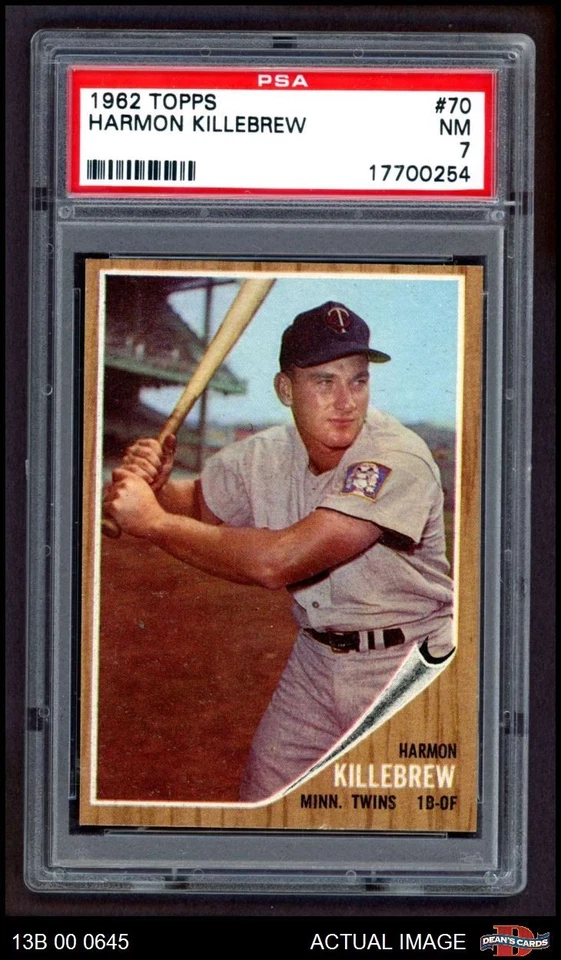 1962 Topps #70 Harmon Killebrew Twins HOF PSA 7 - NM - Image 1 of 1