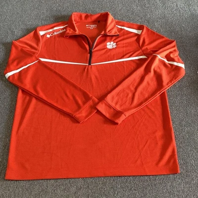 Suéter Clemson Tigers Para Hombres Mediano Naranja NCAA Fútbol Pullover Cuarto Cremallera Foto 1 de 4