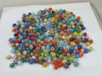2 Pounds India Handmade Multicolor Glass Beads Wholesale Bulk Lot (KWP-81) ⭐ - Image 1 of 4