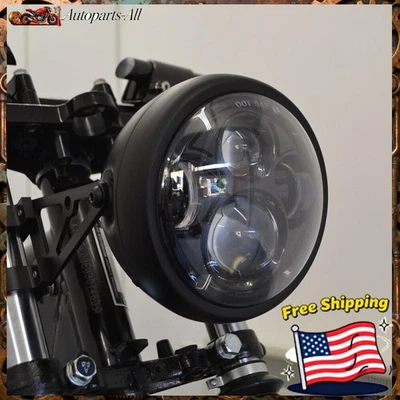 Faro LED alto/bajo para motocicleta de 6,5" para Harley Bobber Chopper Café Racer Foto 1 de 4