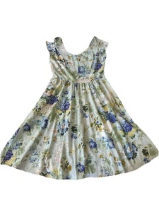 VTG Alison J Summer Dress Sz16 Pastel Floral A-line Pockets NO STRETCH 50%Cotton - Picture 1 of 6