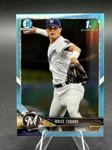 Bowman Draft 2018 - Chrome Brice Turang #BDC-11 Sky Blue Refractor/402 (RC) - Imagen 1 de 2