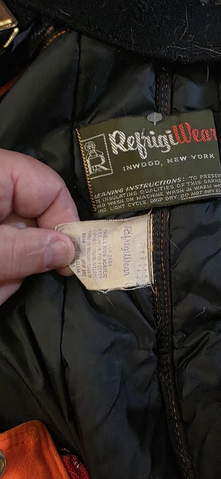 Pantalones de caza RefrigiWear Blaze naranja aislado babero talla L vintage Foto 1 de 4