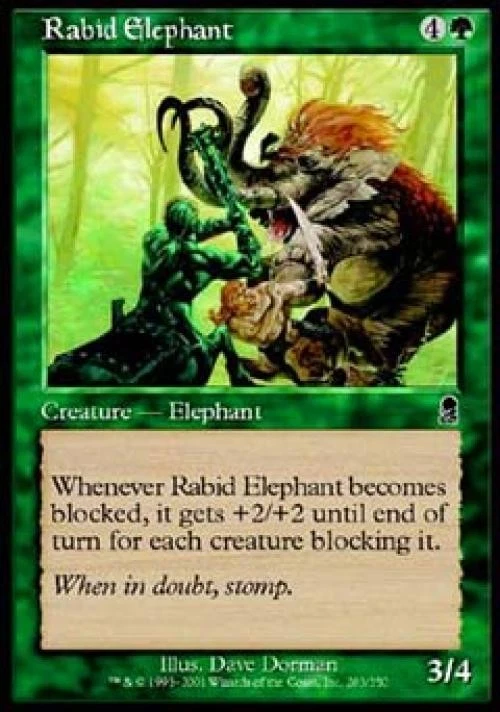 Rabid Elephant -Foil Medium Play MTG Odyssey - Image 1 of 1