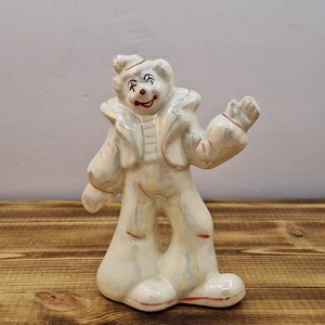 5" Clown Figurine Ceramic Iridescent White - Picture 1 of 7