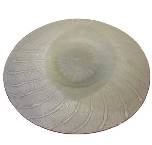 Antique Murano Hand Blown Glass Plate White Zanfirico Seedy w/ Red Edge, 6 1/2” - Picture 1 of 23