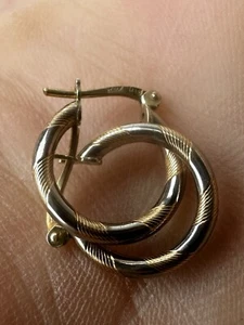 9ct .375 White & Rose Gold Circular Earrings Available Worldwide - Picture 1 of 7