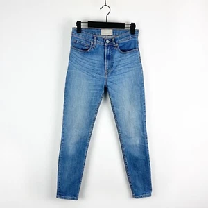 Vaqueros ajustados para mujer Everlane 26 de altura alta elásticos azul claro lavado denim - Imagen 1 de 13