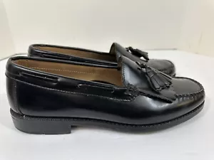 Bostonian Men’s Slip On Dress Loafers Shoes Black tasseled Size 9M - Picture 1 of 7