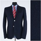 Mens ZARA Blazer 38R UK Size Textured Navy Blue Sport Coat Jacket