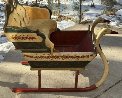 Fabulous Antique Child’s Sleigh with Original Paint - Image 1 of 4