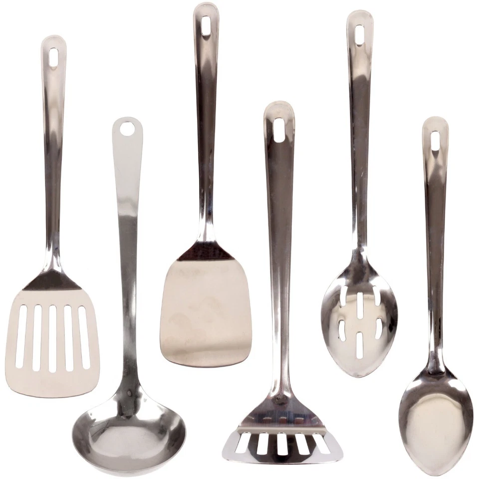 STAINLESS STEEL KITCHEN UTENSILS Long Handle Spatula Spoon Masher Ladle Serving - Image 1 of 1