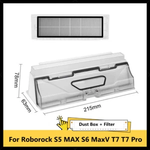 Dust Box with Filter For Roborock S5 MAX S6 MaxV T7 T7 Pro Vacuum Cleaner Part - Picture 1 of 9