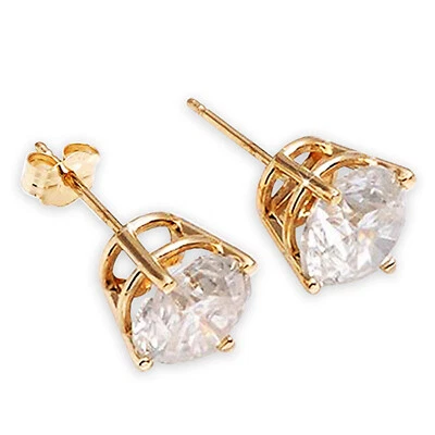 Aretes de oro macizo de 14K de 1,5 quilates de diamantes naturales de 1,50 quilates Foto 1 de 4