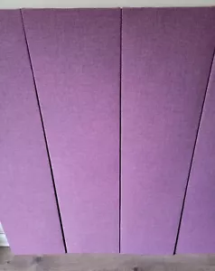 6 Sound Absorbing Acoustic Wall Panels in Purple Mauve - SET of 6 - Picture 1 of 3