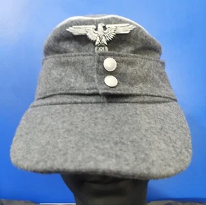 WWII German WH EM wool panzer M43 field cap hat Size &German Eagle Badge L/59CM - Picture 1 of 8