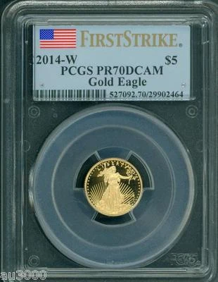 2014-W $5 GOLD EAGLE PCGS PF70 PROOF COIN PR70 SCARCE KEY DATE FIRST STRIKE FS ! - Image 1 of 2