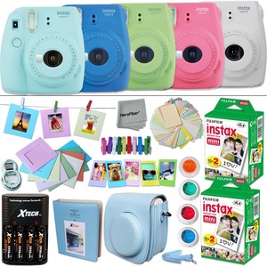 Fujifilm Instax Mini 9 Instant Camera + Instax Film (40 pack)+Full Accessory Kit
