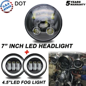 5-3/4" LED Headlight + 4.5" Passing Lamp For Ducati Monster 1100 Harley Dyna - Picture 1 of 12
