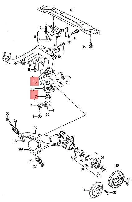 Buje de goma exterior genuino Volkswagen NOS Passat syncro 31 357505171 Foto 1 de 1