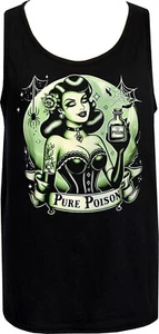 Pure Poison Men's Tank Top Gothic Lowbrow Pin-up Rockabilly Tattoo Moon Corset - Picture 1 of 2