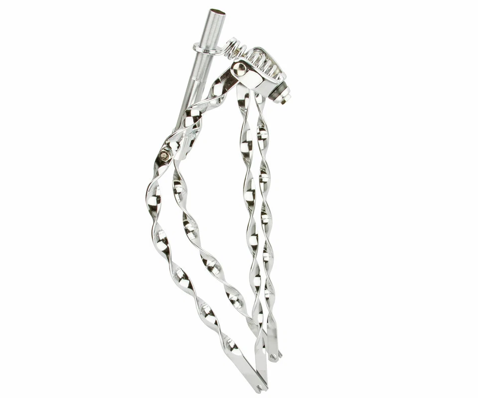 UNIQUE! LOWRIDER 26 BENT FLAT TWISTED SPRING FORK 1 INCH IN CHROME.BIKE PARTS. - Image 1 of 1