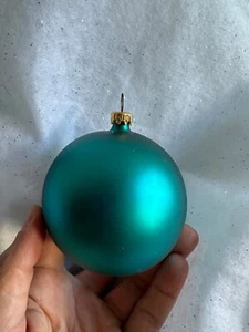 Smith & Hawken Satin Glass Ornament Red Green Teal Blue Pink 3.25" Handblown - Picture 1 of 4