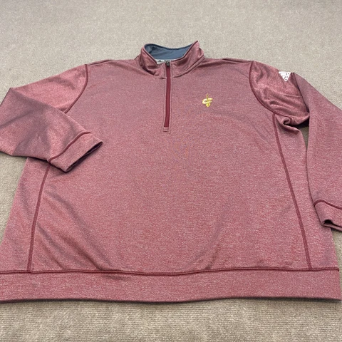 Cleveland Cavaliers Sweater adidas Mens 2XL XXL Red Long Sleeve 1/4 Zip Pullover Cover