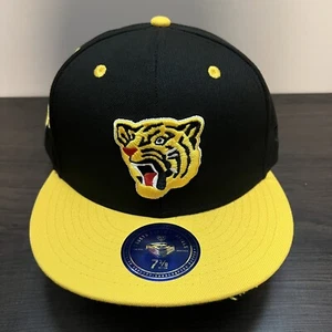 Ebbets Field Flannels Osaka Tigers Baseball Hat Cap 7 3/8 DNA Fitted Black New - Picture 1 of 14