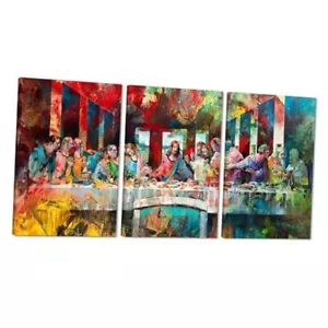  3 Piece The Last Supper Wall Art Abstract Banksy 36"Hx24"Wx3Pcs wall art-05 - Picture 1 of 8