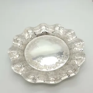 Rare Sanborn Sterling Silver Hand Chased 6.5" Inch Floral Wave Plate Mexico 275g - Picture 1 of 12