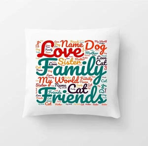 Cojín Personalizado Palabra Collage con cualquier palabra o nombre 40cm Almohada Regalo - Imagen 1 de 1