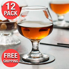 (12-Case) 5.5 oz Clear Bar Pub Stemmed Cognac Brandy Snifter Shot Drinking Glass