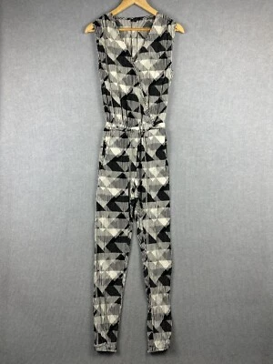 Mono Bardot Mujer 6 Negro Blanco Abstracto Tiro Alto Viscosa Cintura Elástica Foto 1 de 4