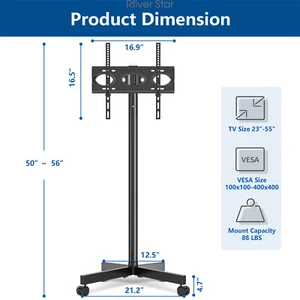 Soporte de piso para carro de TV extraíble universal para TV de 23-55 pulgadas con rueda de silencio - Imagen 1 de 10