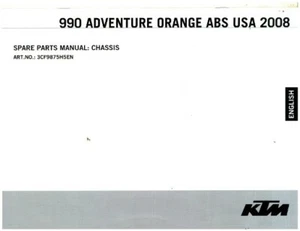 2008 KTM 990 Adventure Orange ABS USA Chassis Spare Parts Manual : 3CF9875H5EN - Imagen 1 de 1