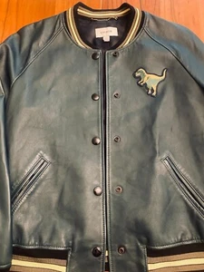COACH Rexy Patch Lambskin Leather Varsity Jacket Women's Size 6 Vintage - Picture 1 of 13