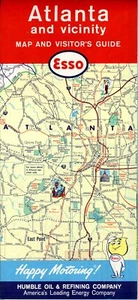 1963 Esso Road Map: Atlanta (P1262) NOS - Picture 1 of 1