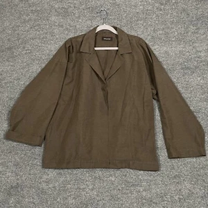 Chaqueta Eskandar Mujer Talla 6 8 Frente Abierto Chaqueta Luz Marrón Seda Ropa de Trabajo - Imagen 1 de 9