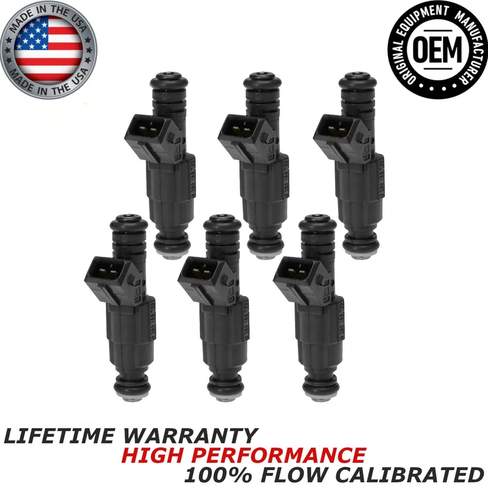 Set of 6 OEM Bosch Fuel Injectors Fits For 1987-1998 Jeep Cherokee 4.0L - Image 1 of 4