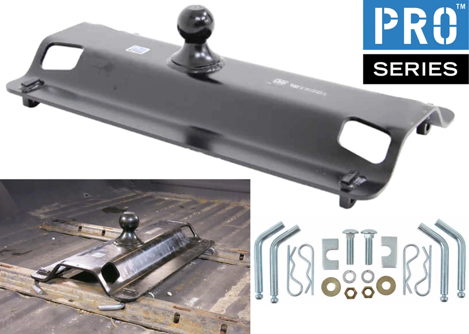 Receptor de enganche de remolque de cuello de ganso Pro Series 49080 para rieles de quinta rueda 25000 lb Foto 1 de 4
