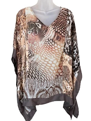 Travelers Collection by Chico's Patchwork Artists Poncho Large/XL - Image 1 of 4