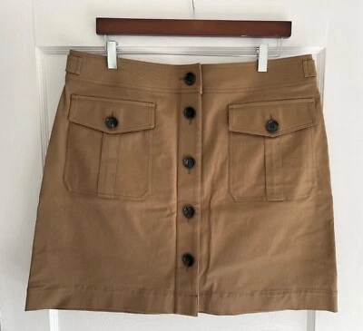 NEW Burberry Brit Button Down Skirt, Size 16 (14 US), Clay Green - Image 1 of 4
