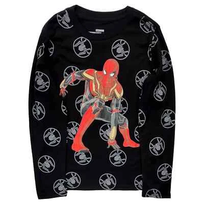 Camisa Spider-Man Iron Spider negra manga larga Marvel Youth Boys nueva con etiquetas pequeña (8) Foto 1 de 4